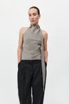 St Agni Bias Scarf Top In Slate