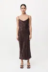 Shop St Agni Bias Slip Dress In Chocolate Plum