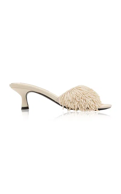 St Agni St. Agni Bijou Beaded Heel 50 In Ivory