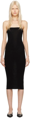 St Agni Black 90s Midi Dress In Black