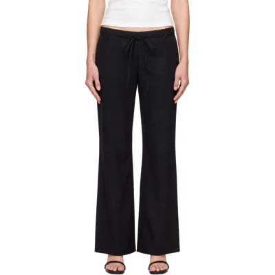 St Agni Black 90s Wool Rouleau Minimal Trousers