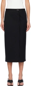 St Agni Low-waist Tailored Midi Skirt In Black