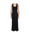St Agni Black Double Drape Maxi Dress