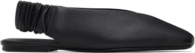 St Agni Black Envelope Slingback Ballerina Flats