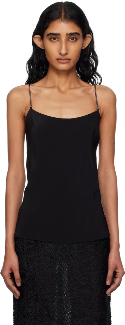 St Agni Black Fine Chain Silk Camisole