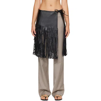 St Agni St. Agni Black Fringe Skirt Belt
