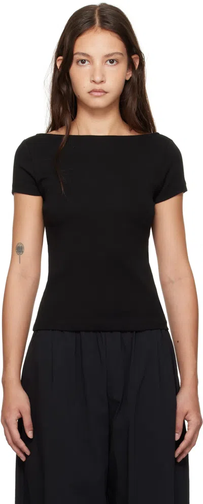 St Agni Black Organic Cotton Ballet T-shirt