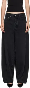 St Agni Black Outland Denim Edition Mid Rise Balloon Jeans In Black