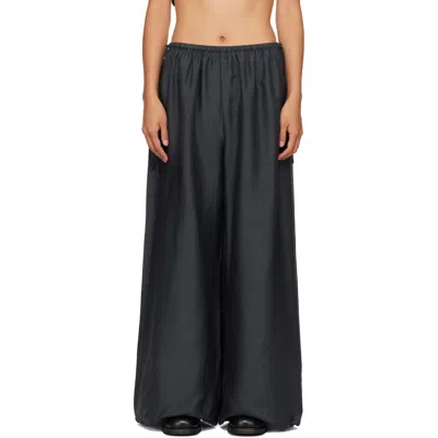 St Agni Black Silk Adjustable Balloon Pants