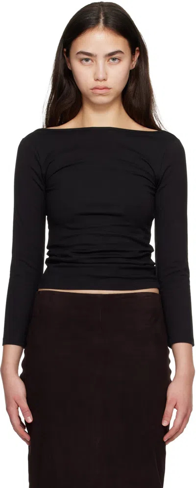 St Agni Black Soft Jersey Ballerina Long Sleeve T-shirt In Multi