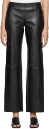 St Agni Black Straight-leg Leather Pants In Black