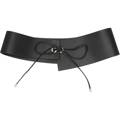 St Agni St. Agni Black Suede Asymmetrical Belt