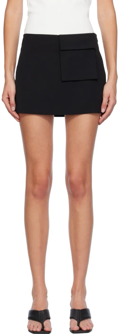 St Agni Black Utilitarian Pocket Miniskirt