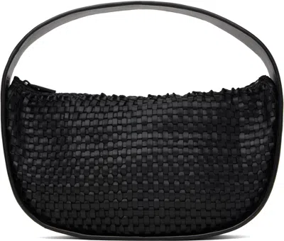St Agni Black Woven Petit Arc Bag