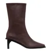 St Agni Block Heel Leather Border Boots In Brown