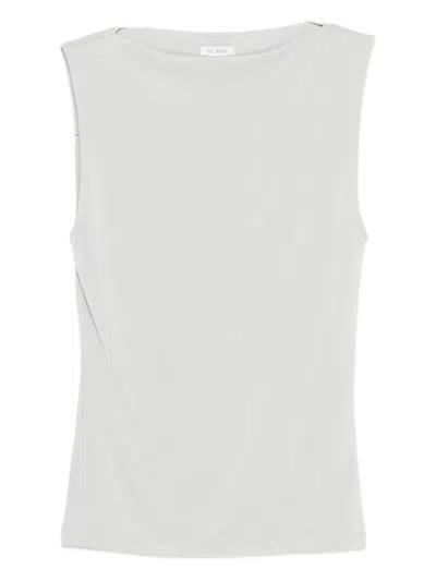 St Agni Boat-neck Jersey Top In Burgundy