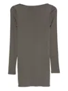 St Agni Boat-neck Long-sleeve Mini Dress In Multi