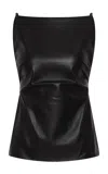 St Agni Boatneck Leather Top In Black