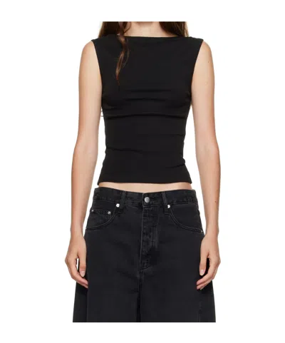 St Agni Organic Cotton Ballerina Top In Black