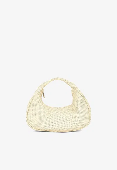 St Agni Bon Bon Woven Leather Shoulder Bag In Butter