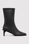 St Agni Block Heel Leather Border Boots In Black