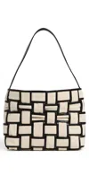 St Agni Border Woven Mini Tote Canvas In Brown
