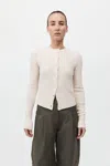 St Agni Boucle Wool Cardigan In Off White