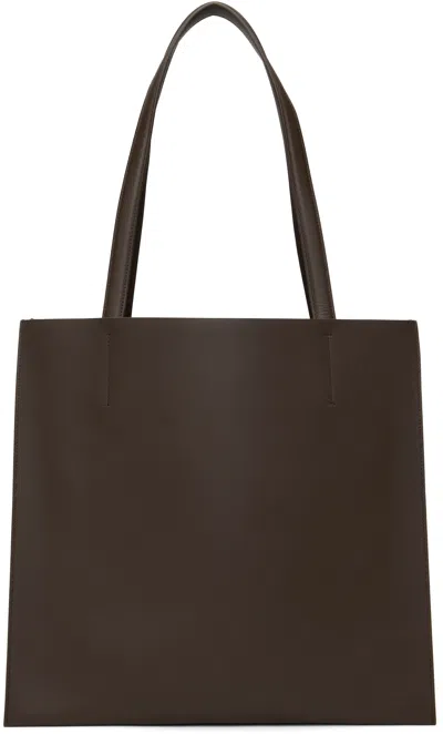 St Agni Brown Dual Tote In Chocolate