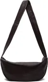 St Agni Brown Soft Crescent Bag In Red
