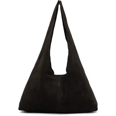 St Agni St. Agni Brown Suede Soft Shoulder Bag
