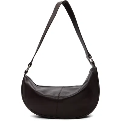St Agni St. Agni Brown Utility Crescent Shoulder Bag In Black