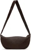 St Agni Brown Woven Crescent Bag In Chocolate