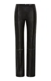 St Agni Brushed-leather Flared Pants