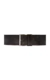 St Agni Brushed Wide Classic Belt In Brown