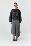 St Agni Button Detail Cocoon Leather Jacket In Black