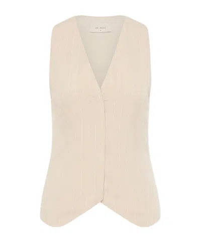 St Agni Button Vest In Pink