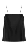 St Agni Cami Silk-twill Top In Black