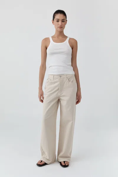 St Agni Canvas Classic Mid Rise Jeans In Sand