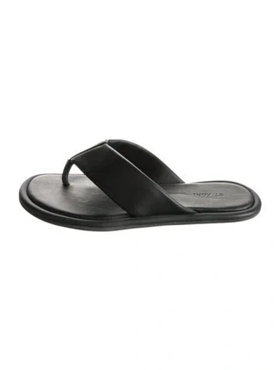 Pre-owned St Agni Canvas Slides In Silver