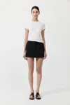 St Agni Leather Mini Skirt In Black