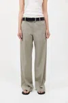 St Agni Carter Trouser In Moss Grey In Multi