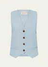 St Agni Carter Vest In Stone Blue
