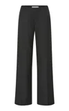 St Agni St. Agni Carter Wool Polyester Straight Leg Trouser In Black