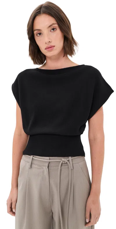 St Agni Cashmere Asymmetrical Top Black
