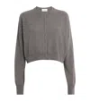 St Agni Cashmere Cropped Cardigan In Gray