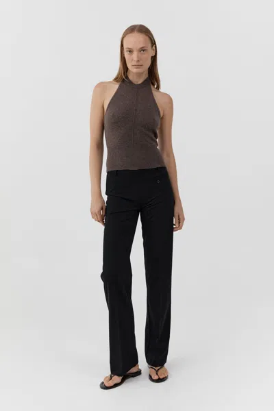 St Agni Cashmere Halter Top In Brown