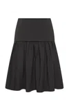St Agni St. Agni Circle Hem Gathered Cotton Skirt In Black