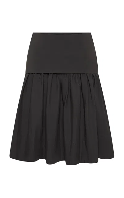 St Agni St. Agni Circle Hem Gathered Cotton Skirt In Black