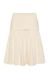 St Agni St. Agni Circle Hem Gathered Cotton Skirt In Neutral