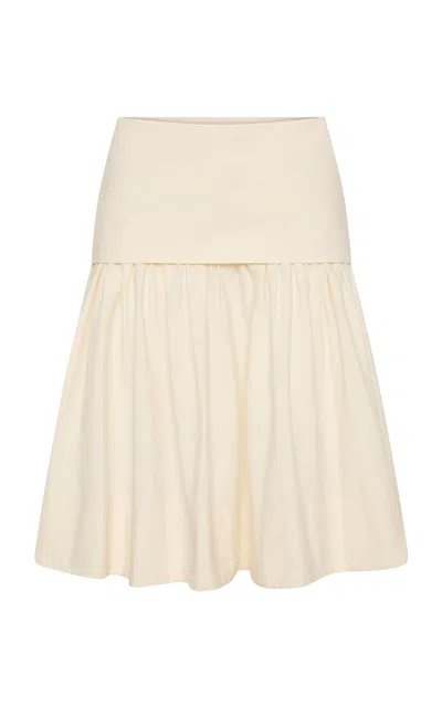 St Agni St. Agni Circle Hem Gathered Cotton Skirt In Neutral